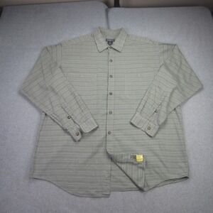 Patagonia Shirt Mens Large Green Organic Cotton Plaid Long Sleeve Button Up
